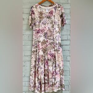 Vintage Floral Lace Fairycore Maxi Dress